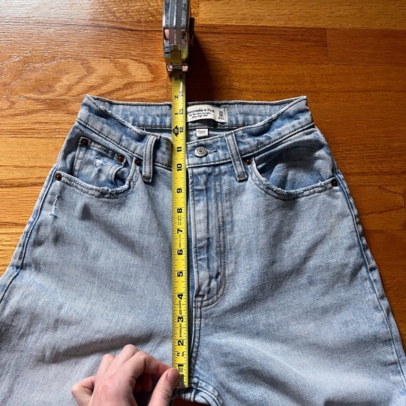 Abercrombie 90s Slim Straight Ultra High Rise Jeans Size 00/24 LONG - Picture 9 of 10